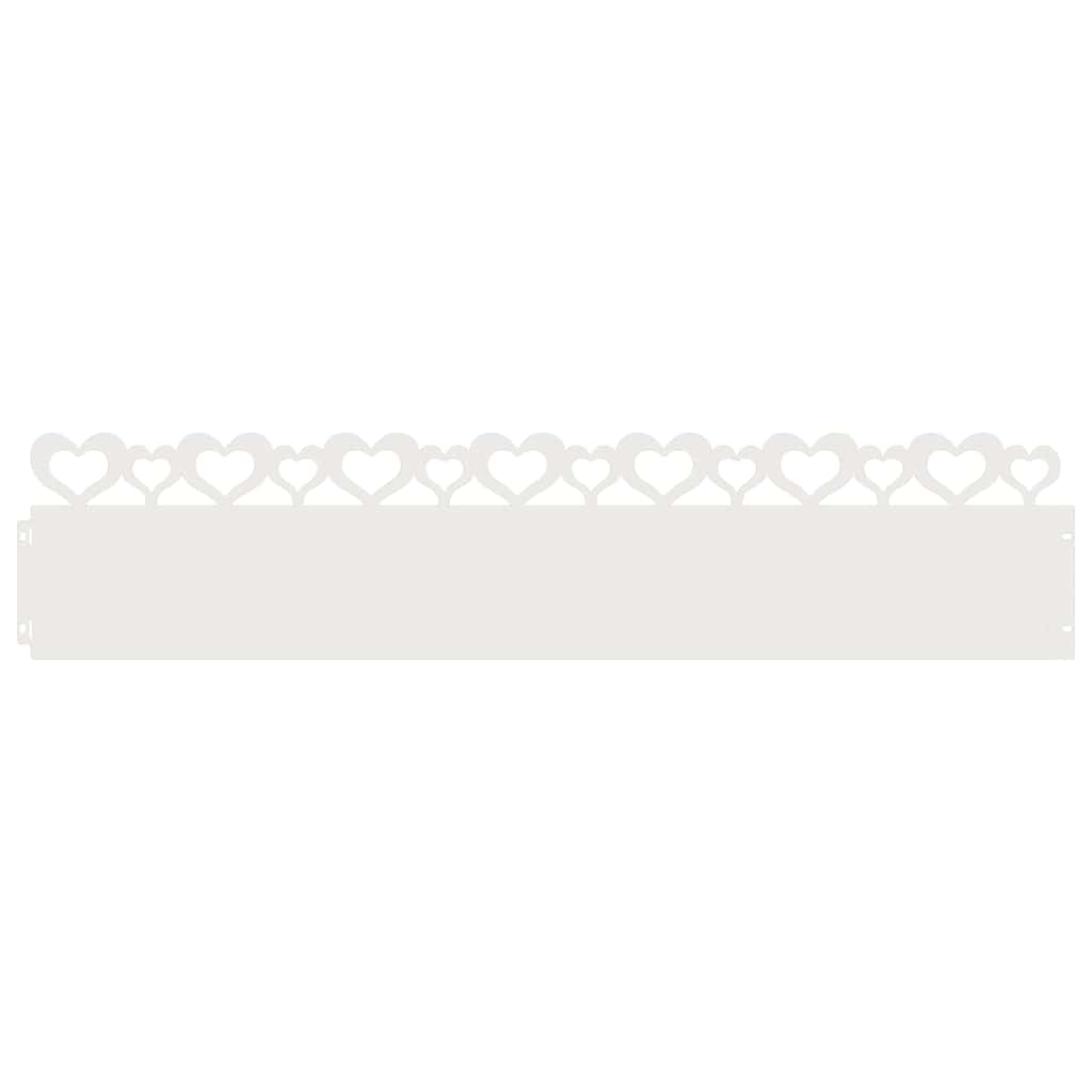 Gazonranden 10 pcs Wit 103 x 0,05 x 22 cm Staal