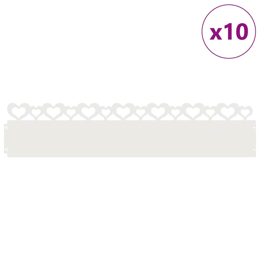 Gazonranden 10 pcs Wit 103 x 0,05 x 22 cm Staal