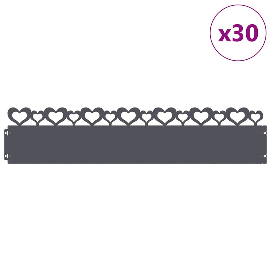 Gazonranden 30 pcs Antraciet 103 x 0,05 x 22 cm Staal