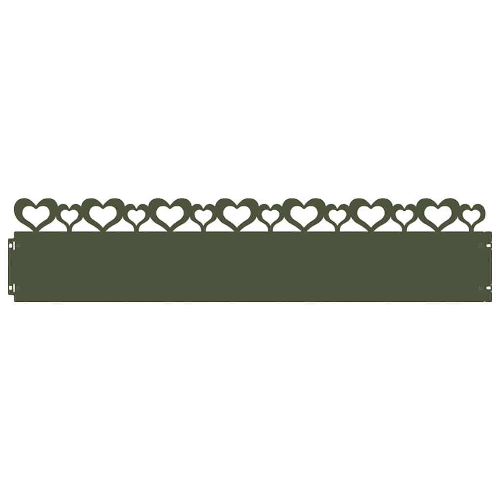 Gazonranden 10 pcs Olijf Groen 103 x 0,05 x 22 cm Staal