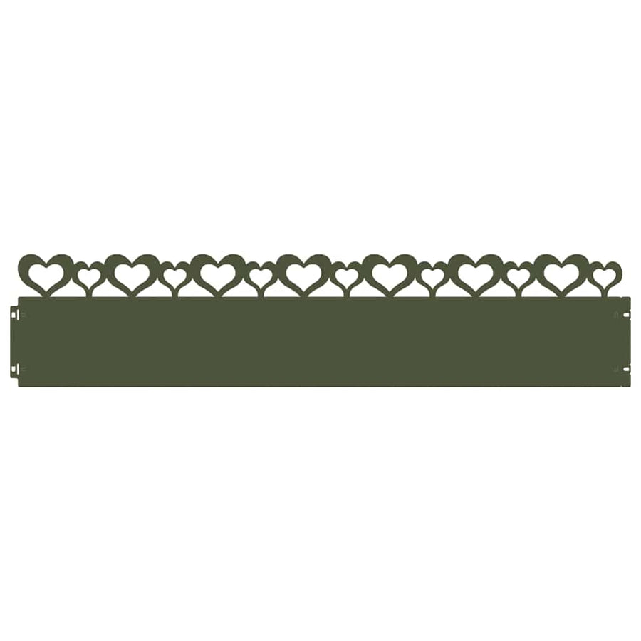 Gazonranden 10 pcs Olijf Groen 103 x 0,05 x 22 cm Staal