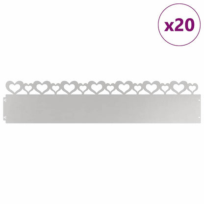 Gazonranden 20 pcs Zilver 103 x 0,05 x 22 cm Roestvrij staal