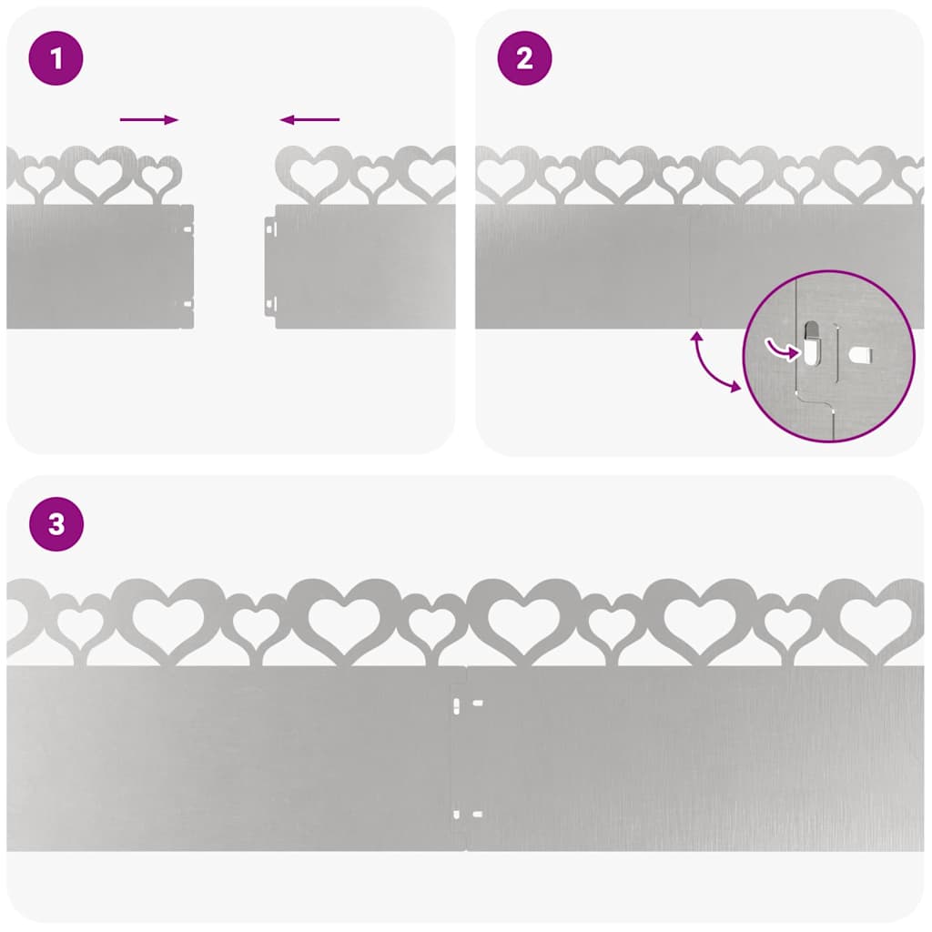 Gazonranden 30 pcs Zilver 103 x 0,05 x 22 cm Roestvrij staal