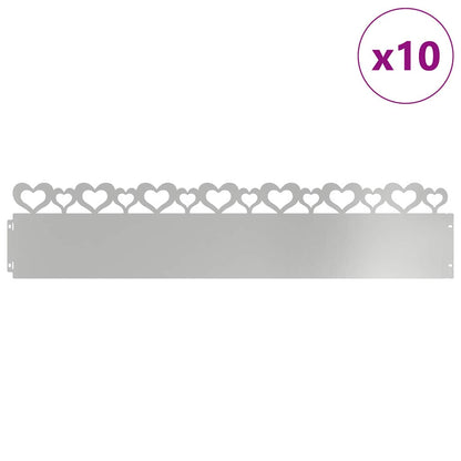 Gazonranden 10 pcs Zilver 103 x 0,05 x 22 cm