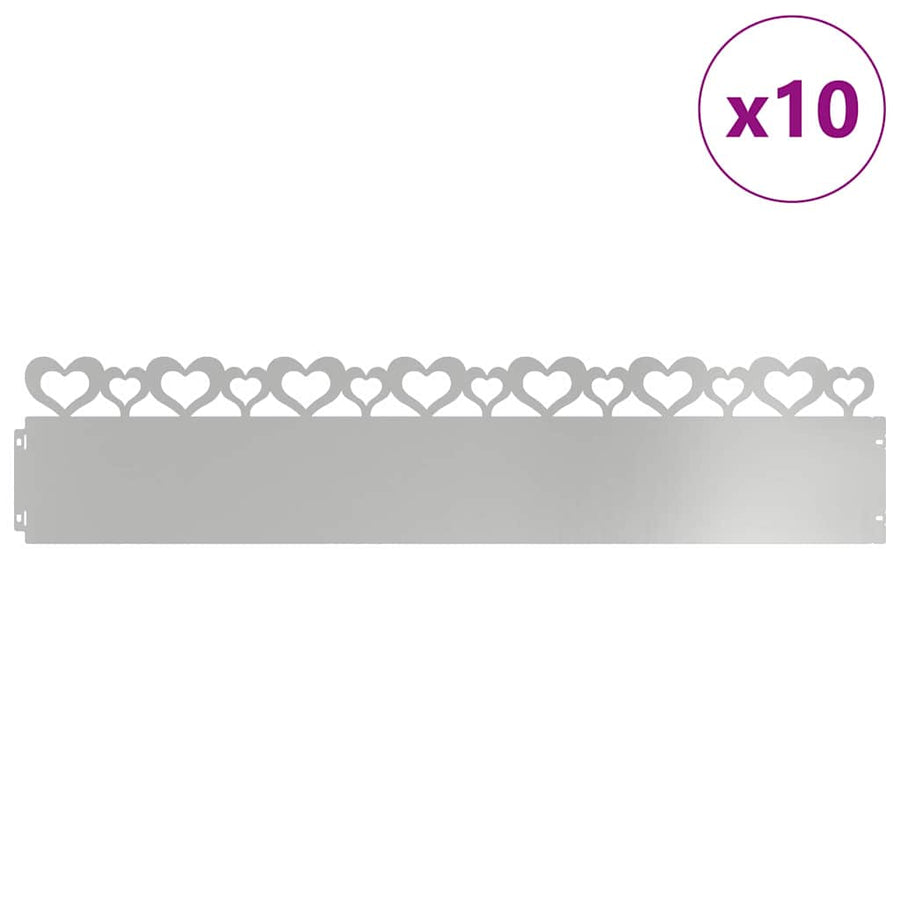 Gazonranden 10 pcs Zilver 103 x 0,05 x 22 cm