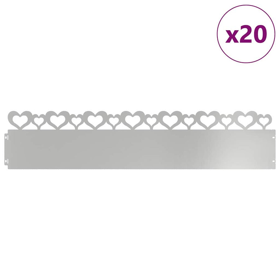 Gazonranden 20 pcs Zilver 103 x 0,05 x 22 cm