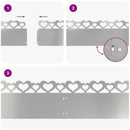 Gazonranden 30 pcs Zilver 103 x 0,05 x 22 cm