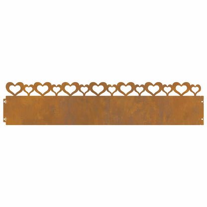 Gazonranden 10 pcs Roestig 103 x 0,05 x 22 cm Cortenstaal
