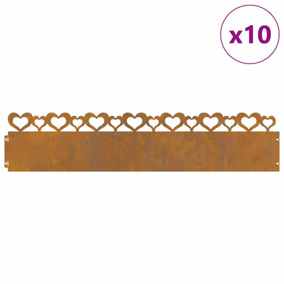 Gazonranden 10 pcs Roestig 103 x 0,05 x 22 cm Cortenstaal