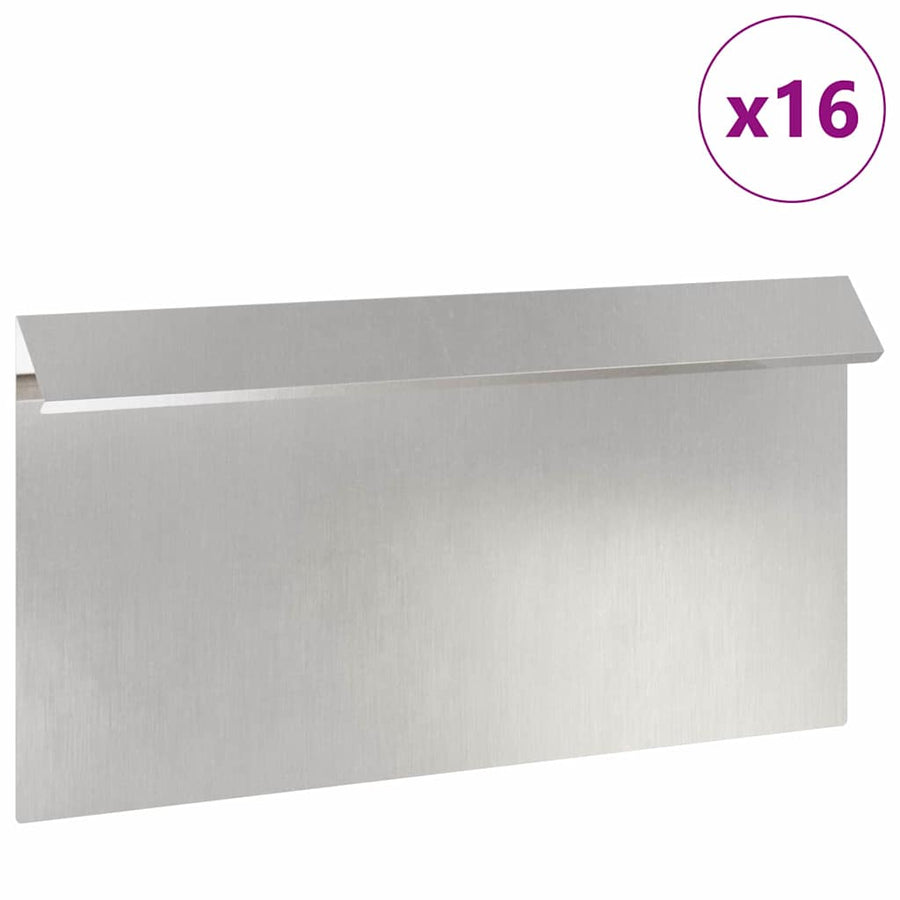 Slakkenhekje 16 pcs Zilver 50 x 3,5 x 25 cm Roestvrij staal