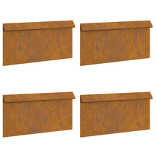 Slakkenhekje 4 pcs Roestig 50 x 3,5 x 25 cm Cortenstaal