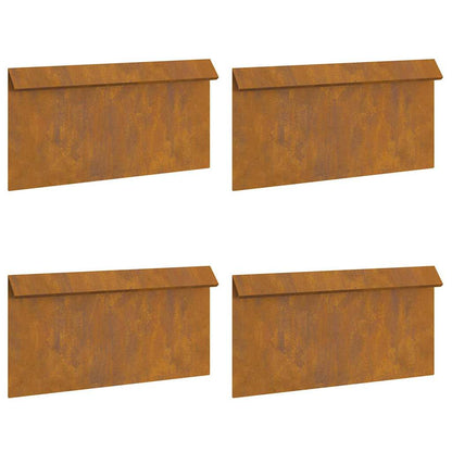 Slakkenhekje 4 pcs Roestig 50 x 3,5 x 25 cm Cortenstaal