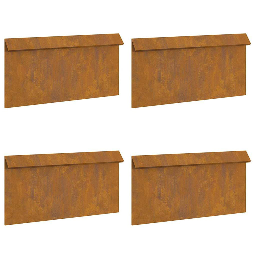 Slakkenhekje 4 pcs Roestig 50 x 3,5 x 25 cm Cortenstaal