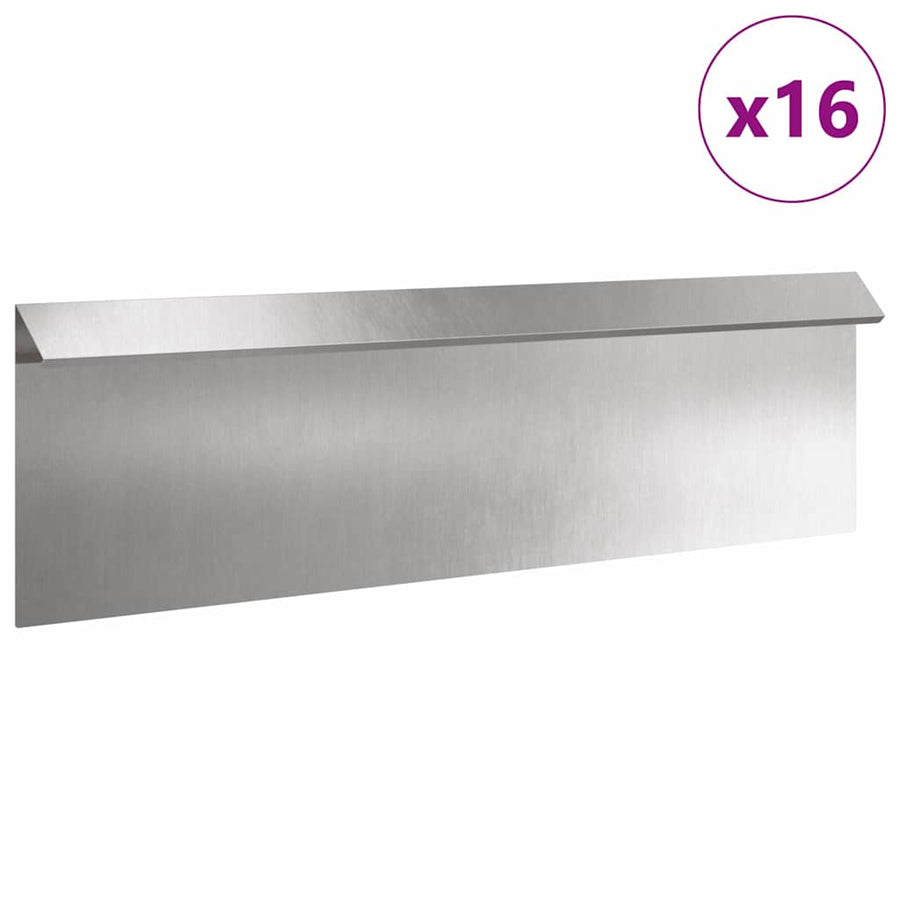 Slakkenhekje 16 pcs Zilver 100 x 3,5 x 25 cm Roestvrij staal