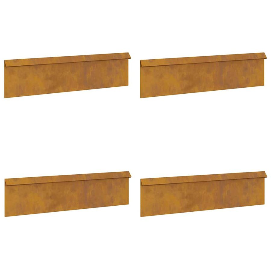 Slakkenhekje 4 pcs Roestig 100 x 3,5 x 25 cm Cortenstaal