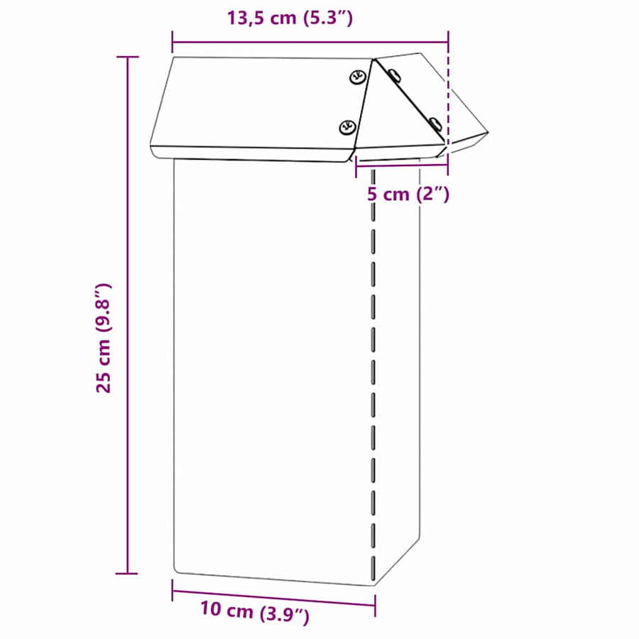 Slakkenhekje Zilver 13,5 x 13,5 x 25 cm Gegalvaniseerd staal