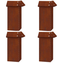 Slakkenhekje 4 pcs Roestig 13,5 x 13,5 x 25 cm Cortenstaal