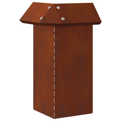 Slakkenhekje 4 pcs Roestig 13,5 x 13,5 x 25 cm Cortenstaal