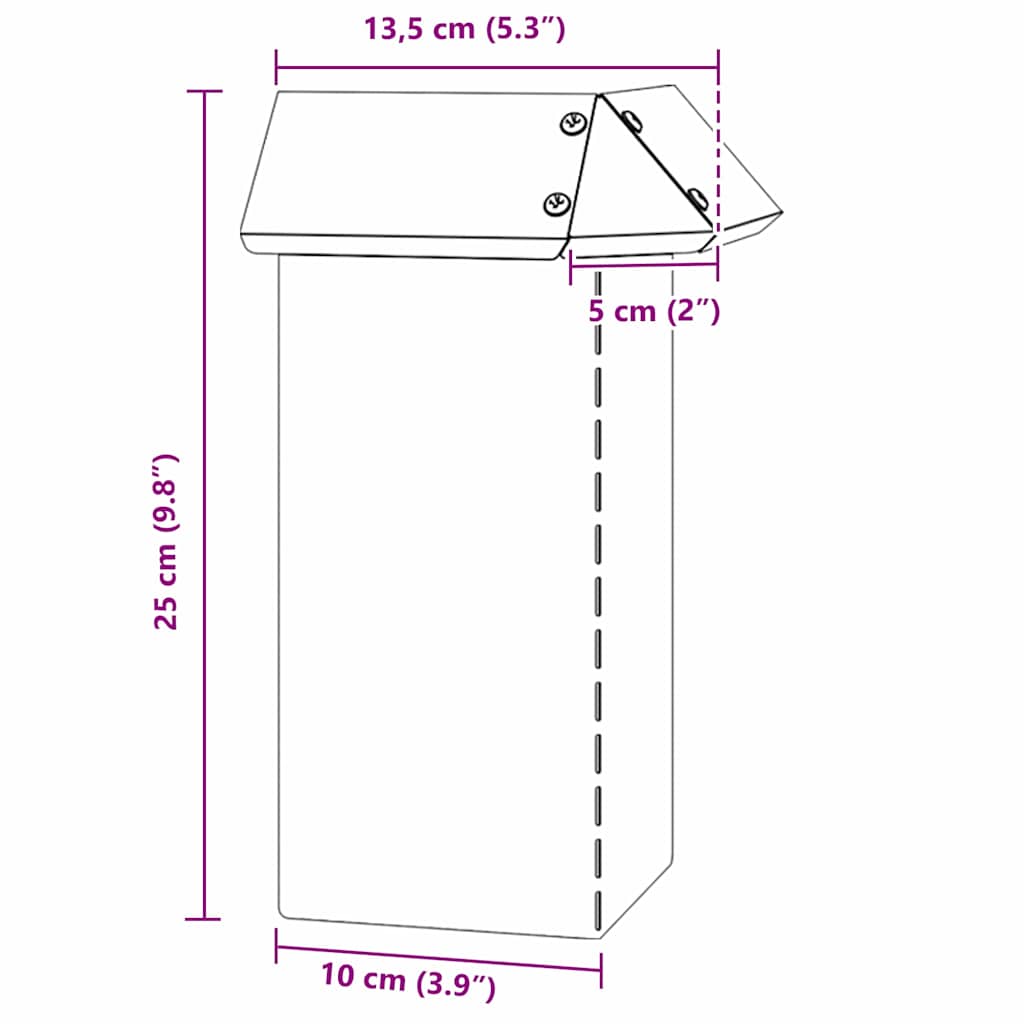 Slakkenhekje 4 pcs Roestig 13,5 x 13,5 x 25 cm Cortenstaal
