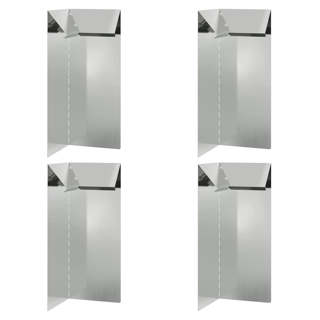 Slakkenhekje 4 pcs Zilver 10 x 10 x 25 cm Gegalvaniseerd staal