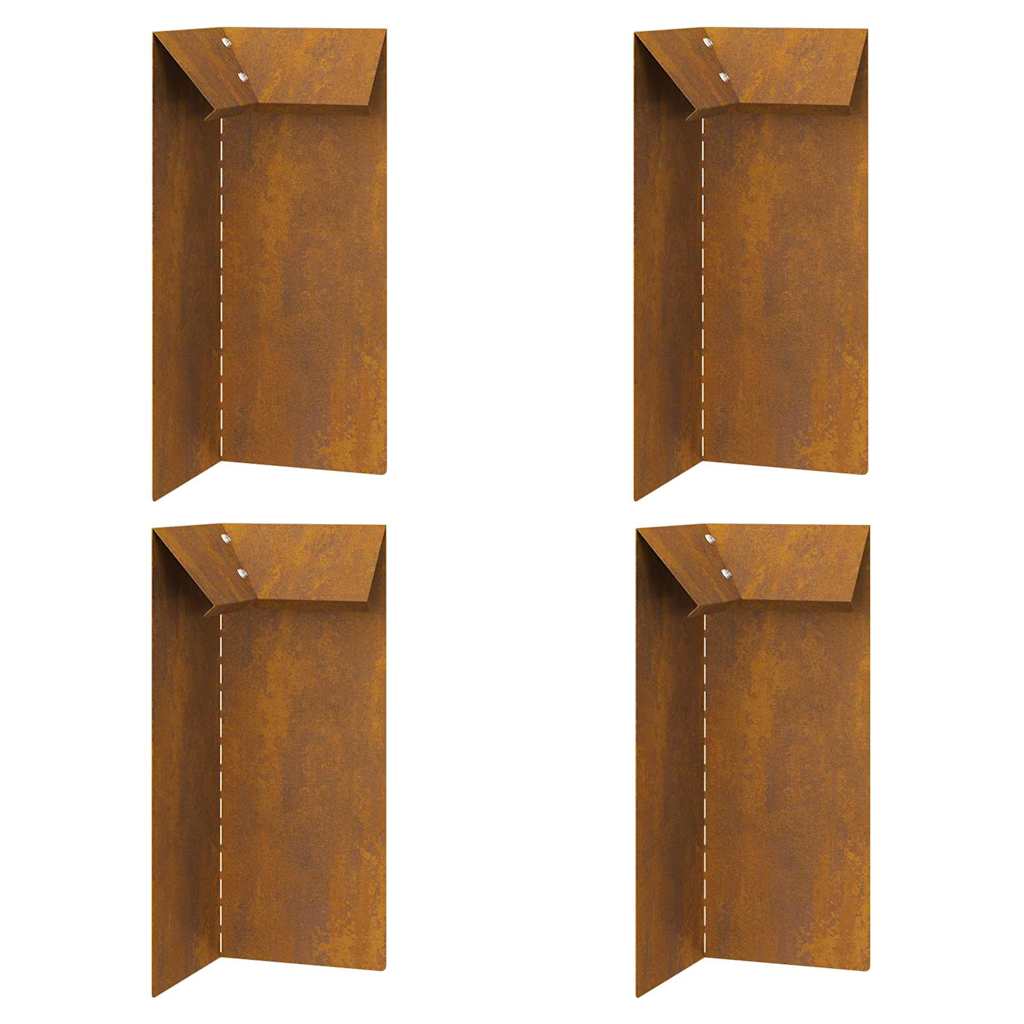 Slakkenhekje 4 pcs Roestig 10 x 10 x 25 cm Cortenstaal