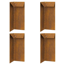 Slakkenhekje 4 pcs Roestig 10 x 10 x 25 cm Cortenstaal