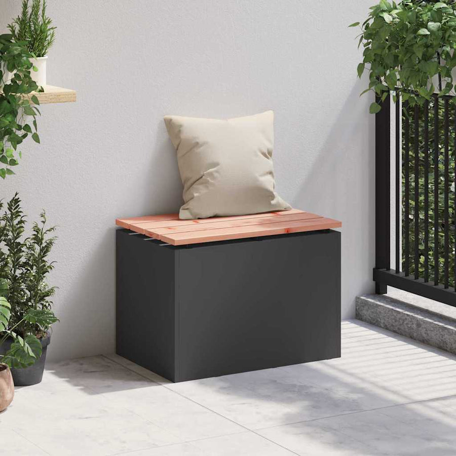 Tuinbank Zwart 60 x 40 x 43 cm Massief douglas hout en staal