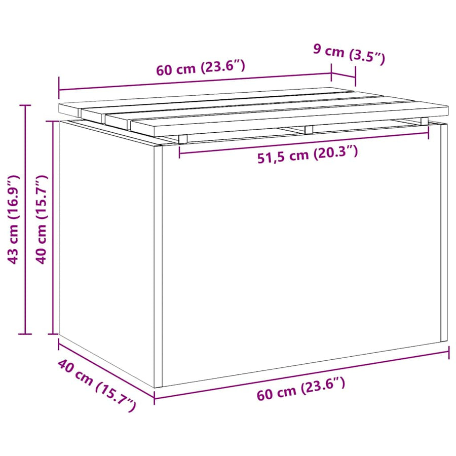 Tuinbank Roestig 60 x 40 x 43 cm Cortenstaal
