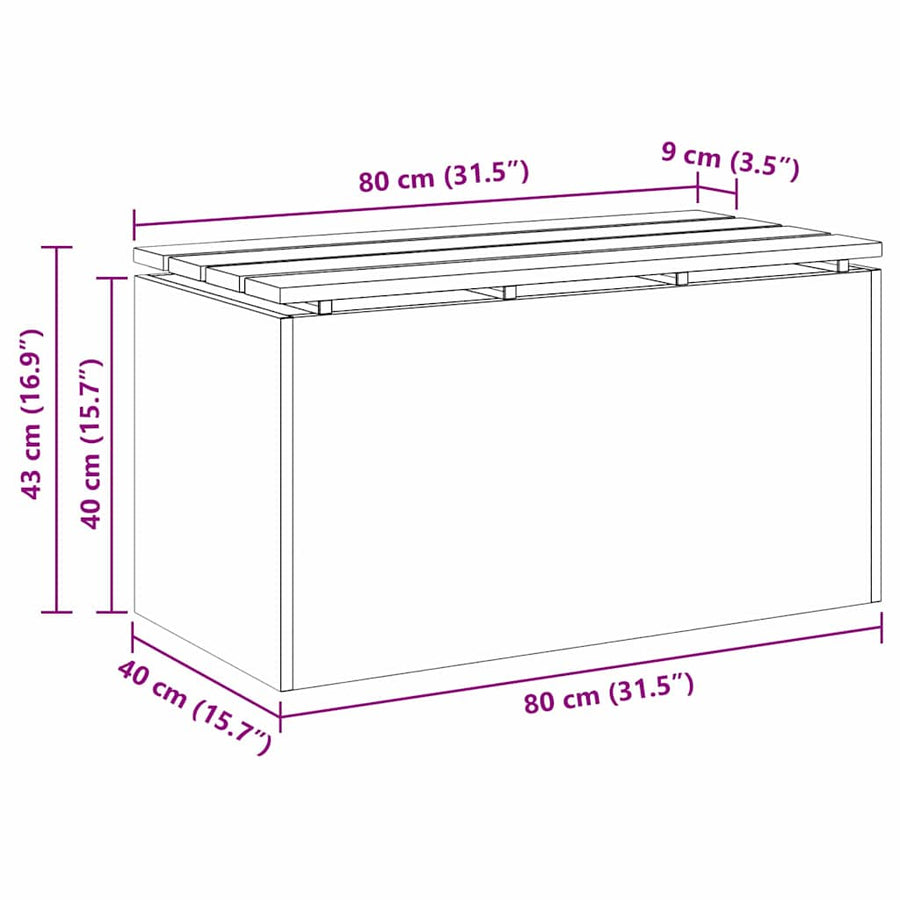 Tuinbank Zilver 80 x 40 x 43 cm Gegalvaniseerd staal