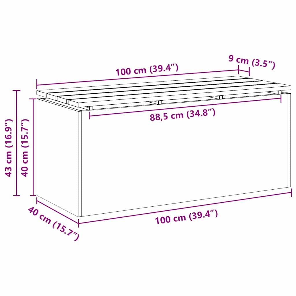 Tuinbank Wit 100 x 40 x 43 cm Staal