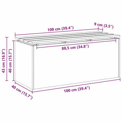Tuinbank Zilver 100 x 40 x 43 cm Roestvrij staal