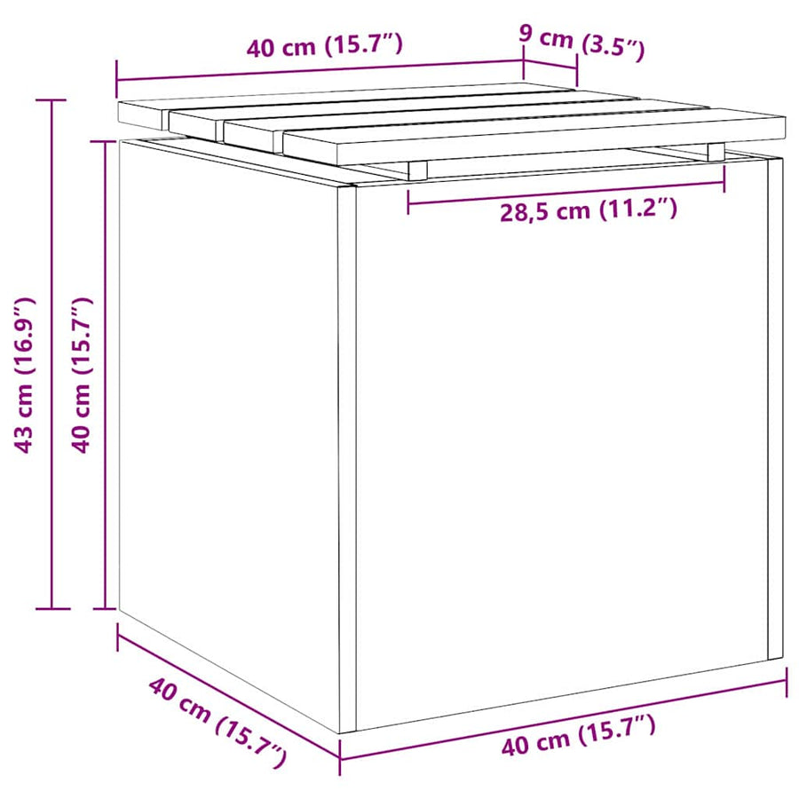 Tuinbank Wit 40 x 40 x 43 cm Staal