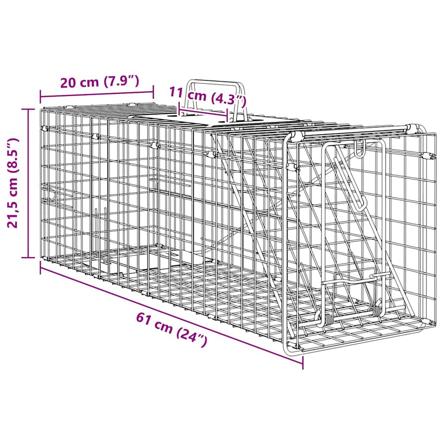 Dierenvallen Groen 61 x 20 x 21.5 cm Staal