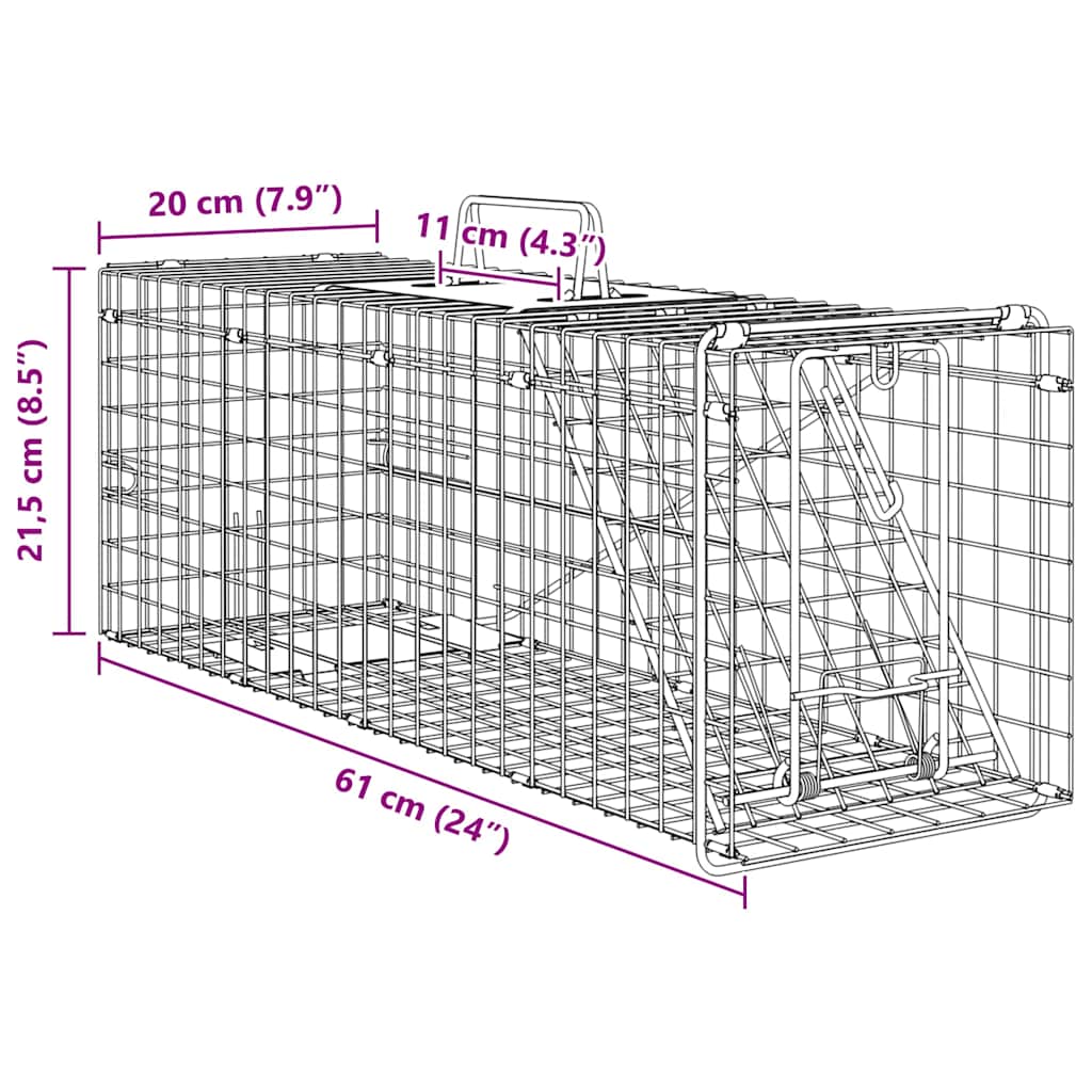 Dierenvallen Antraciet 61 x 20 x 21.5 cm Staal