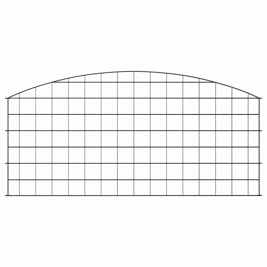 Vijverhekken Set 5 pcs Groen 100 x 50 cm Staal