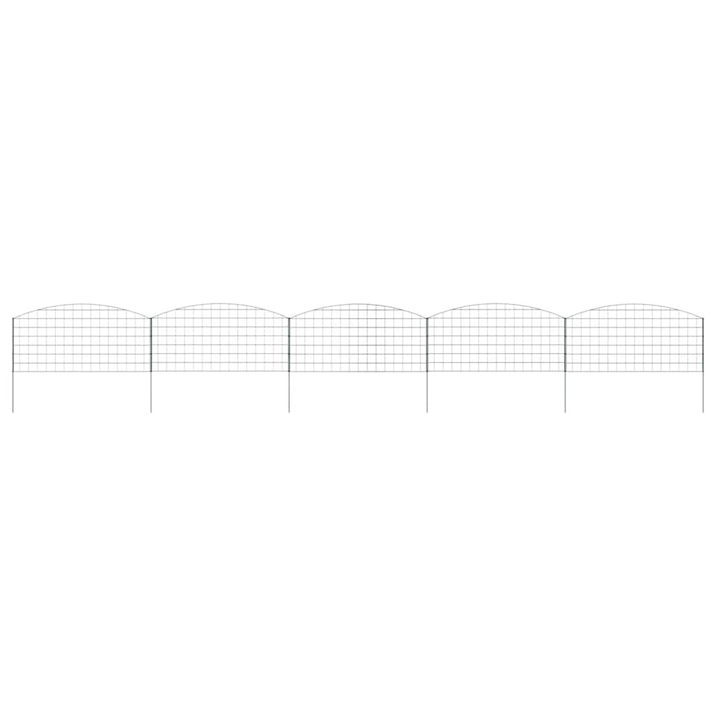 Vijverhekken Set 5 pcs Groen 100 x 50 cm Staal