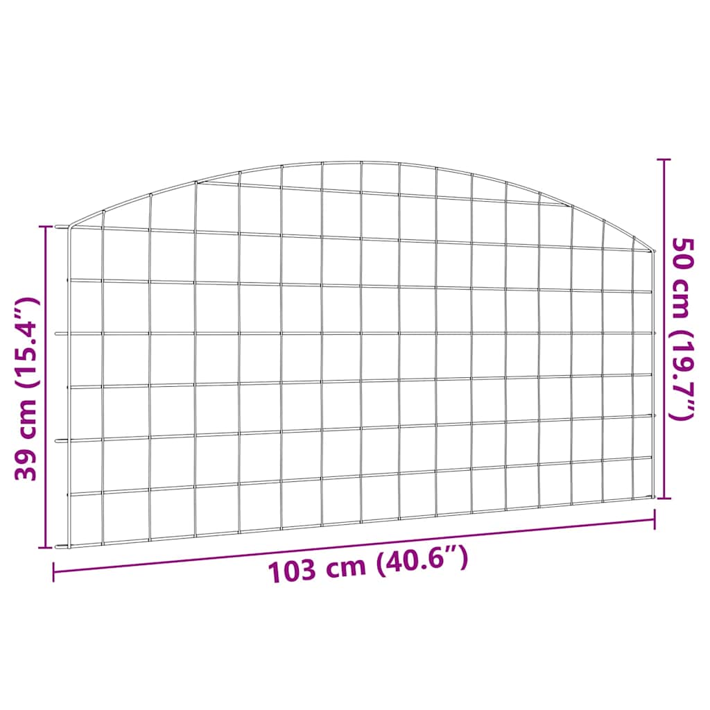 Vijverhekken Set 5 pcs Groen 100 x 50 cm Staal
