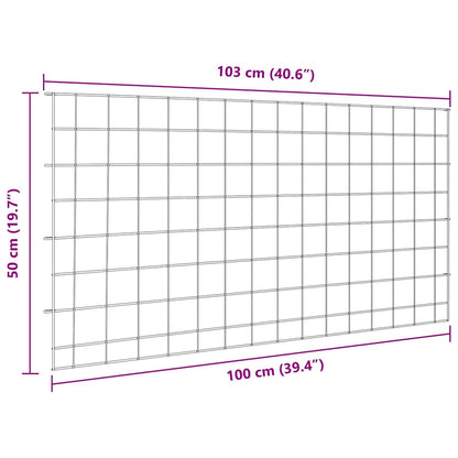 Vijverhekken Set 5 pcs Groen 100 x 50 cm Staal