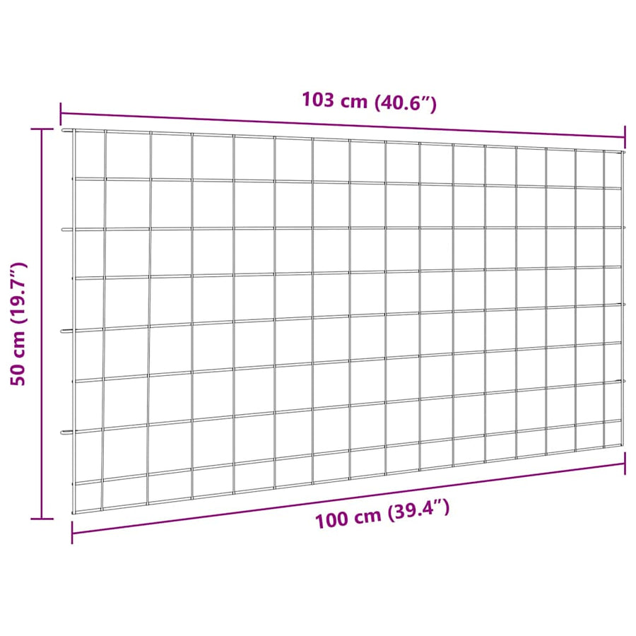 Vijverhekken Set 5 pcs Groen 100 x 50 cm Staal