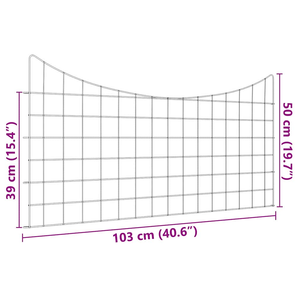 Vijverhekken Set 5 pcs Groen 100 x 50 cm Staal