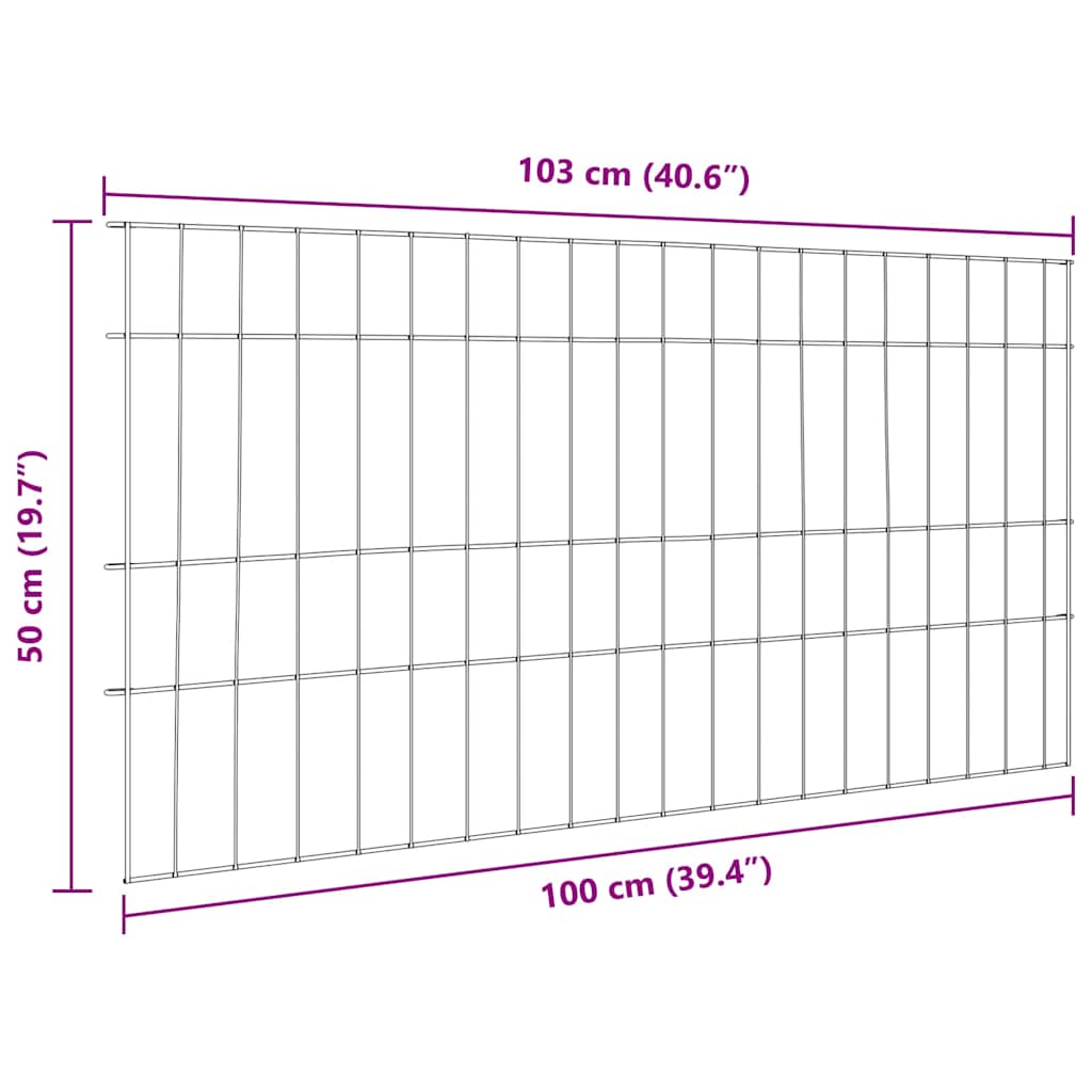 Vijverhekken Set 5 pcs Groen 100 x 50 cm Staal