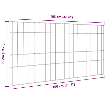 Vijverhekken Set 5 pcs Groen 100 x 50 cm Staal