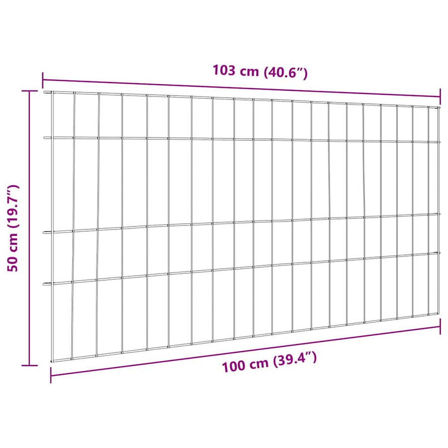 Vijverhekken Set 5 pcs Groen 100 x 50 cm Staal