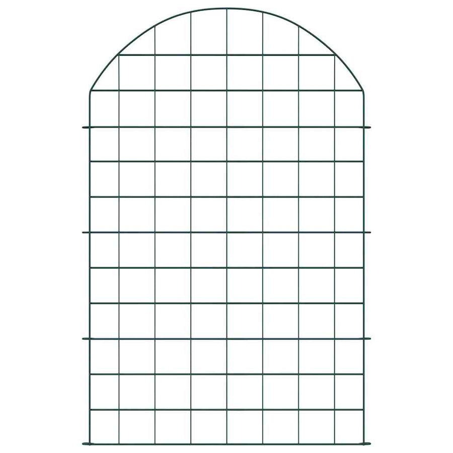 Vijverhekken Set 8 pcs Groen 50 x 80 cm Staal