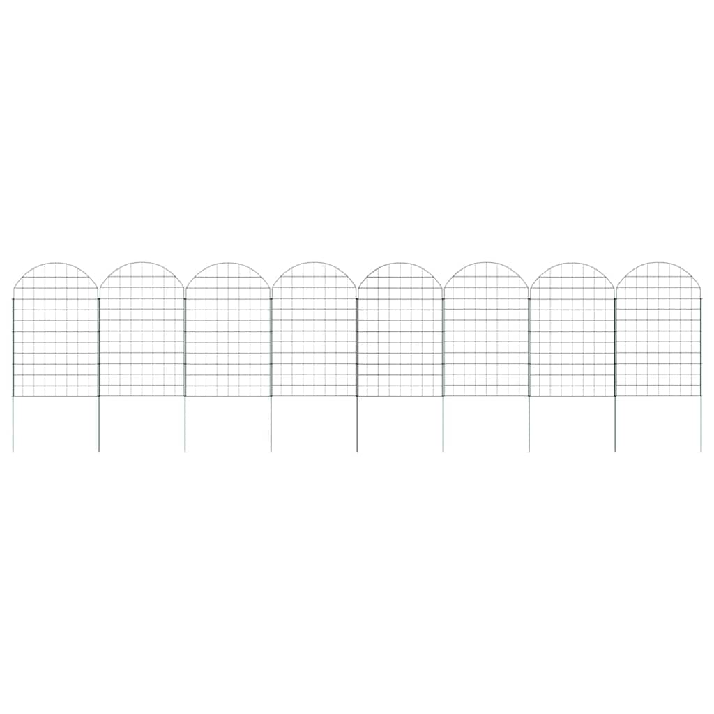 Vijverhekken Set 8 pcs Groen 50 x 80 cm Staal