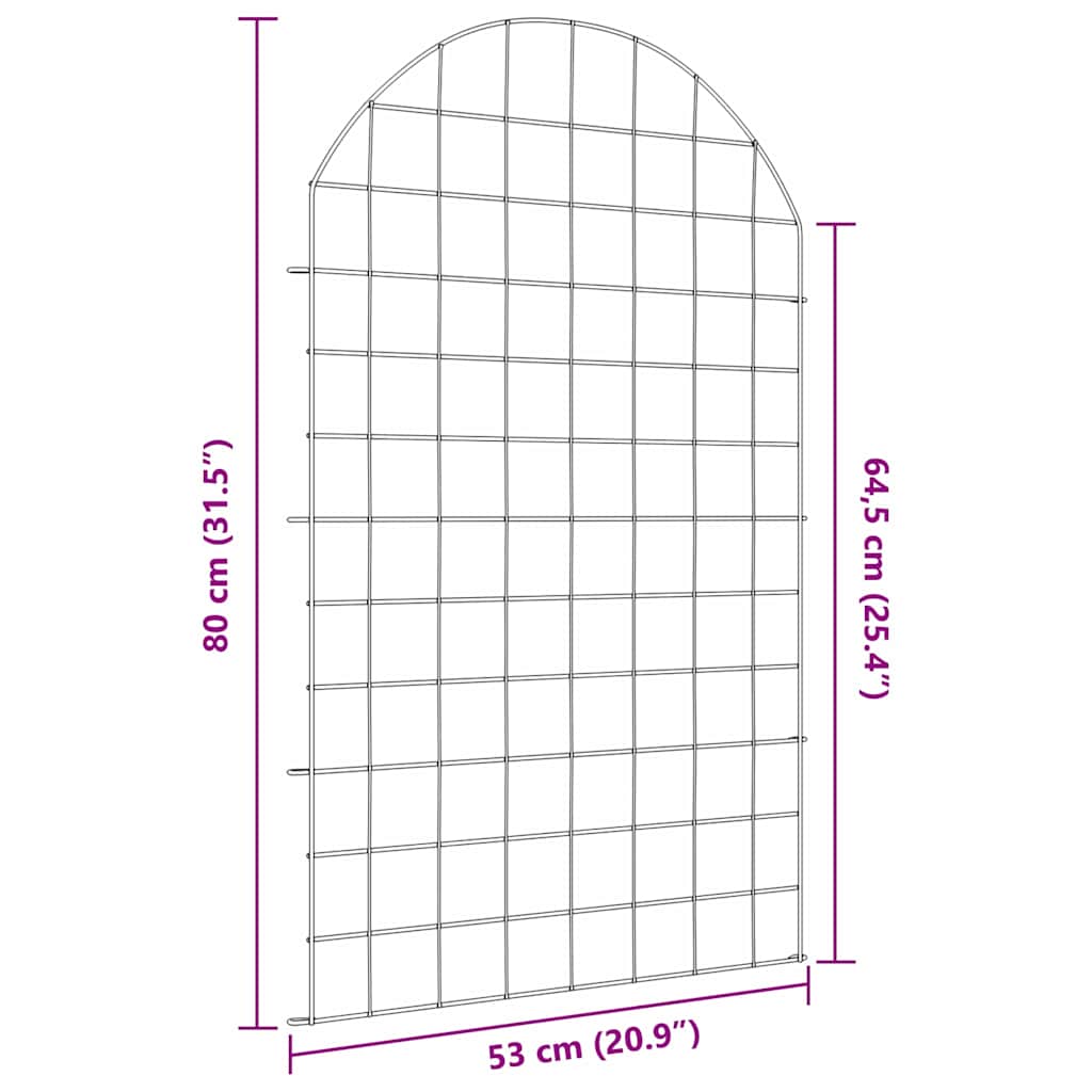Vijverhekken Set 8 pcs Groen 50 x 80 cm Staal