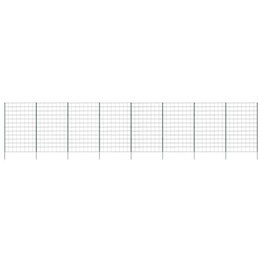 Vijverhekken Set 8 pcs Groen 50 x 80 cm Staal