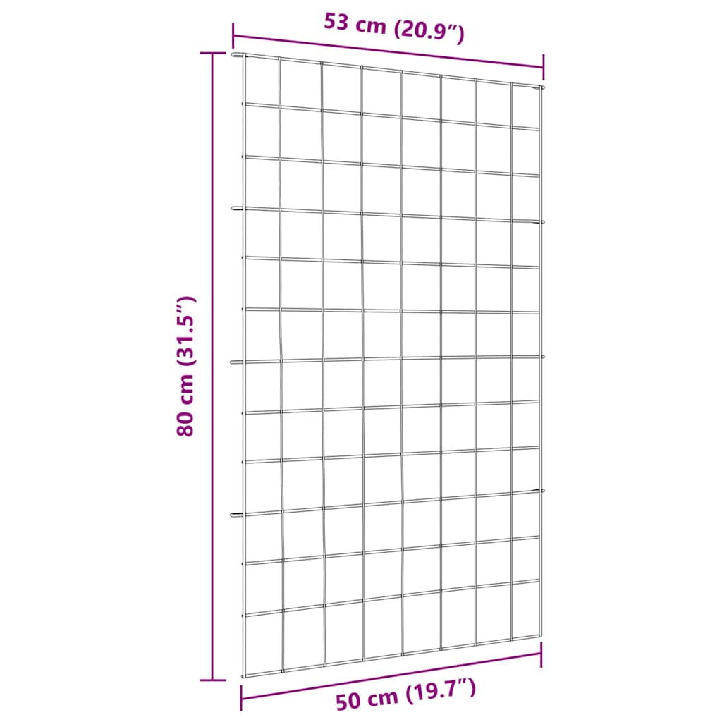 Vijverhekken Set 8 pcs Groen 50 x 80 cm Staal