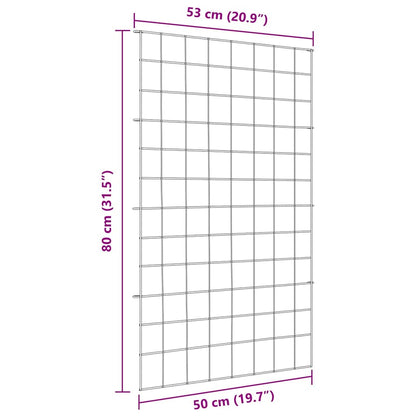 Vijverhekken Set 8 pcs Groen 50 x 80 cm Staal