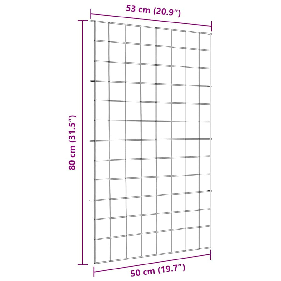 Vijverhekken Set 8 pcs Groen 50 x 80 cm Staal